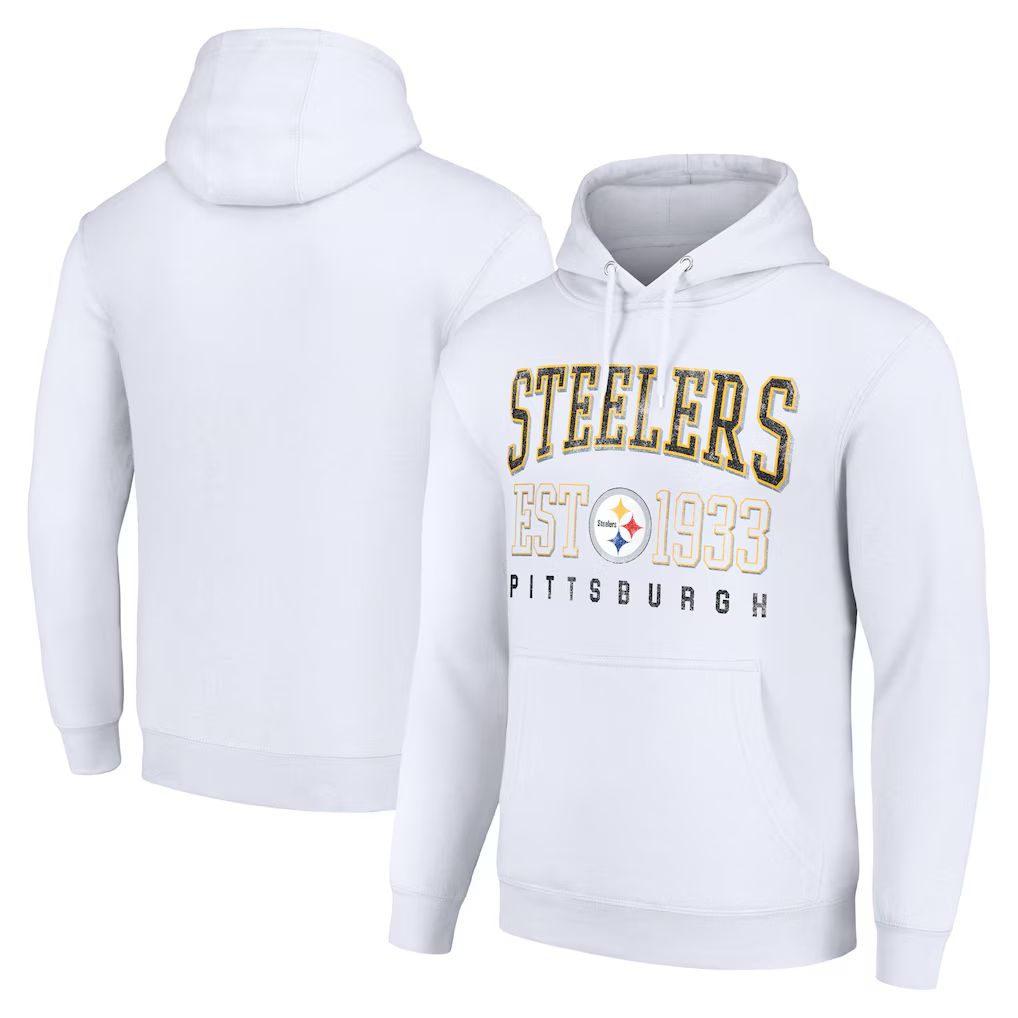 Men 2026 NFL Pittsburgh Steelers White Hoodie hooded style 03
